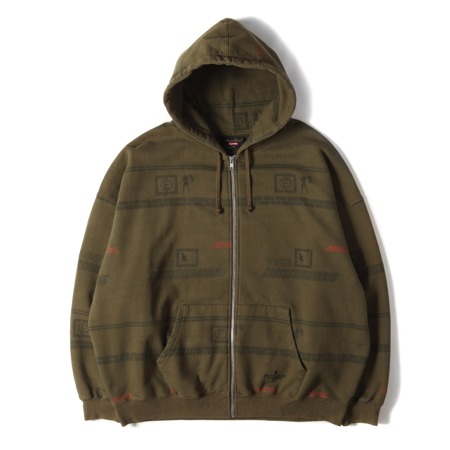 23SS ×UNDERCOVER グラフィック ボーダー ジップ スウェットパーカー(Zip Up Hooded Sweatshirt)