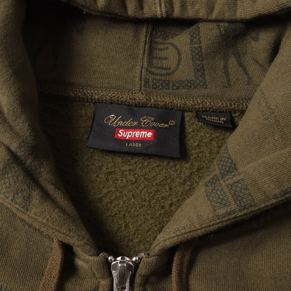 23SS ×UNDERCOVER グラフィック ボーダー ジップ スウェットパーカー(Zip Up Hooded Sweatshirt)