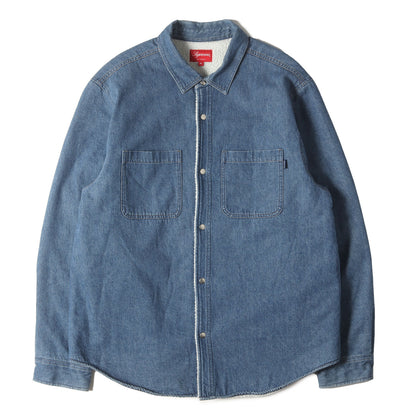 バックロゴ 裏ボア デニムシャツ(Sherpa Lined Denim Shirt)