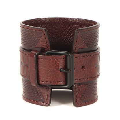 00s クロス型押し レザー ブレスレット