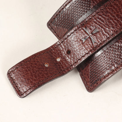 00s クロス型押し レザー ブレスレット