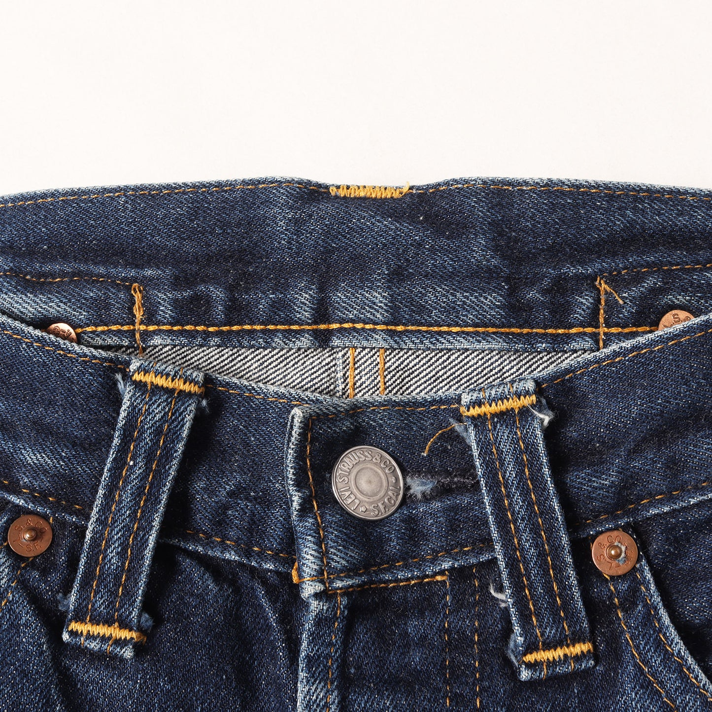 [雰囲気抜群] 90s 1937年復刻 201XX デニムパンツ / USA製 201-0003 バレンシア工場 ボタン裏刻印555