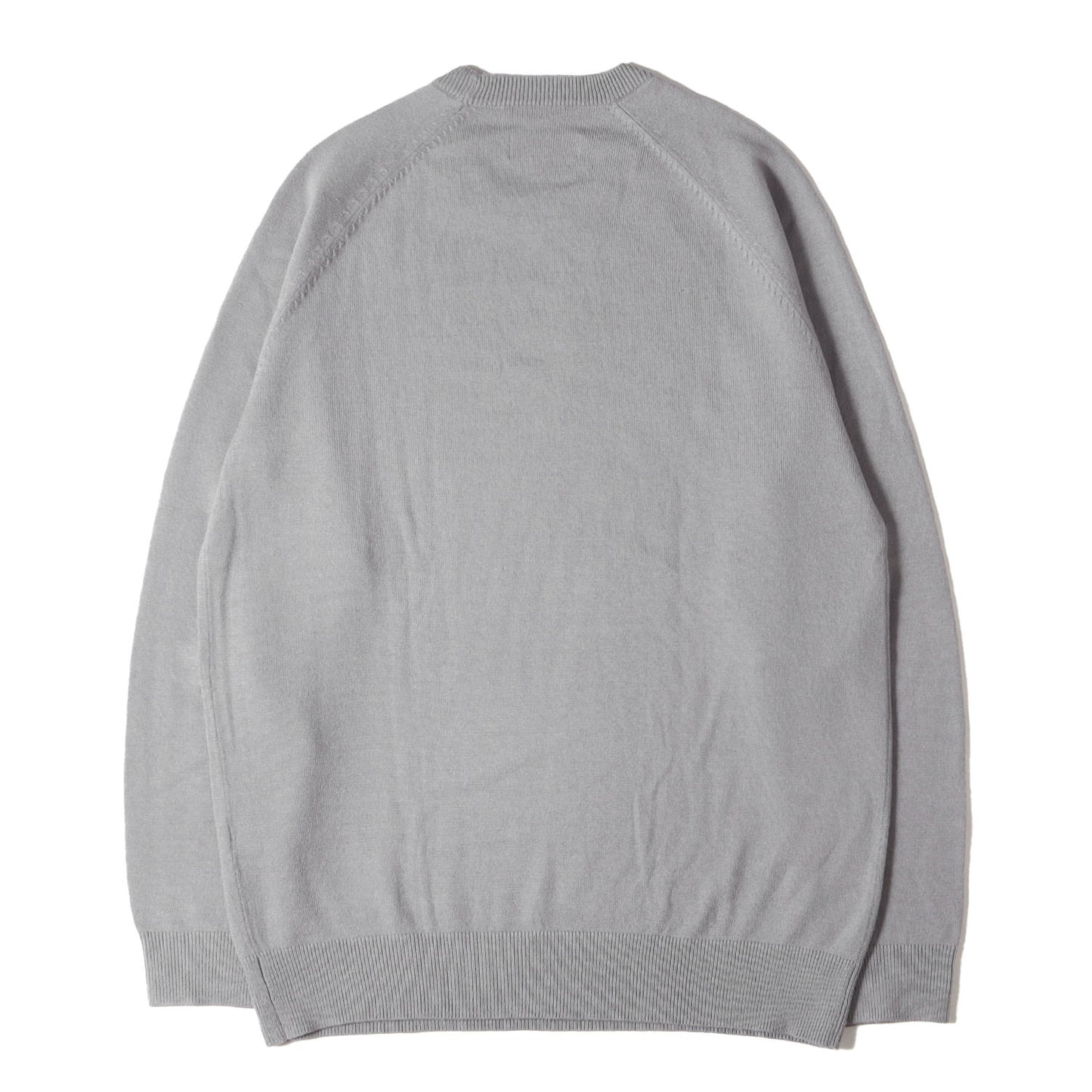 ワンポイント刺繍 クルーネック ニット セーター