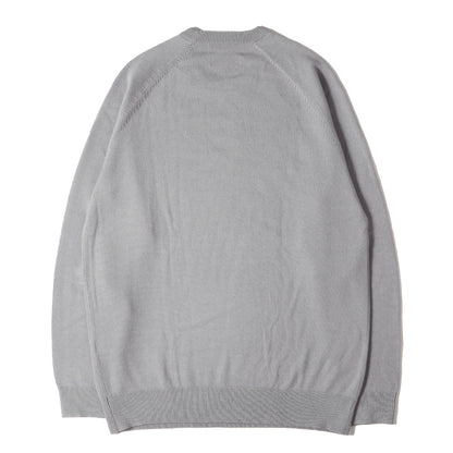 ワンポイント刺繍 クルーネック ニット セーター