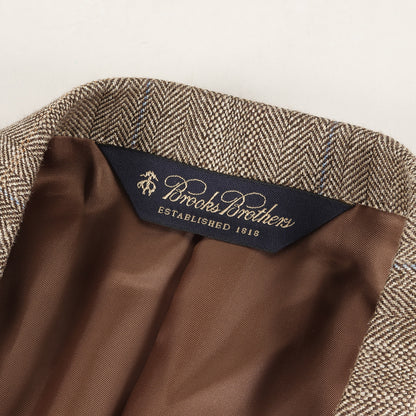 [E.THOMAS別注] ウール/シルク/リネン チェック 2B ノッチドラペル テーラードジャケット