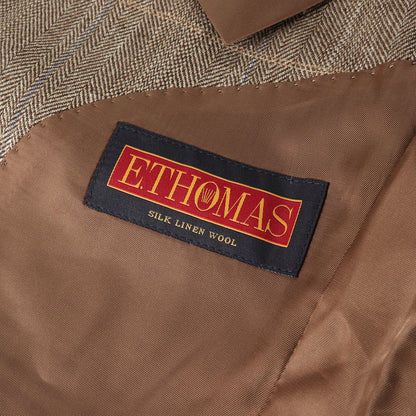 [E.THOMAS別注] ウール/シルク/リネン チェック 2B ノッチドラペル テーラードジャケット