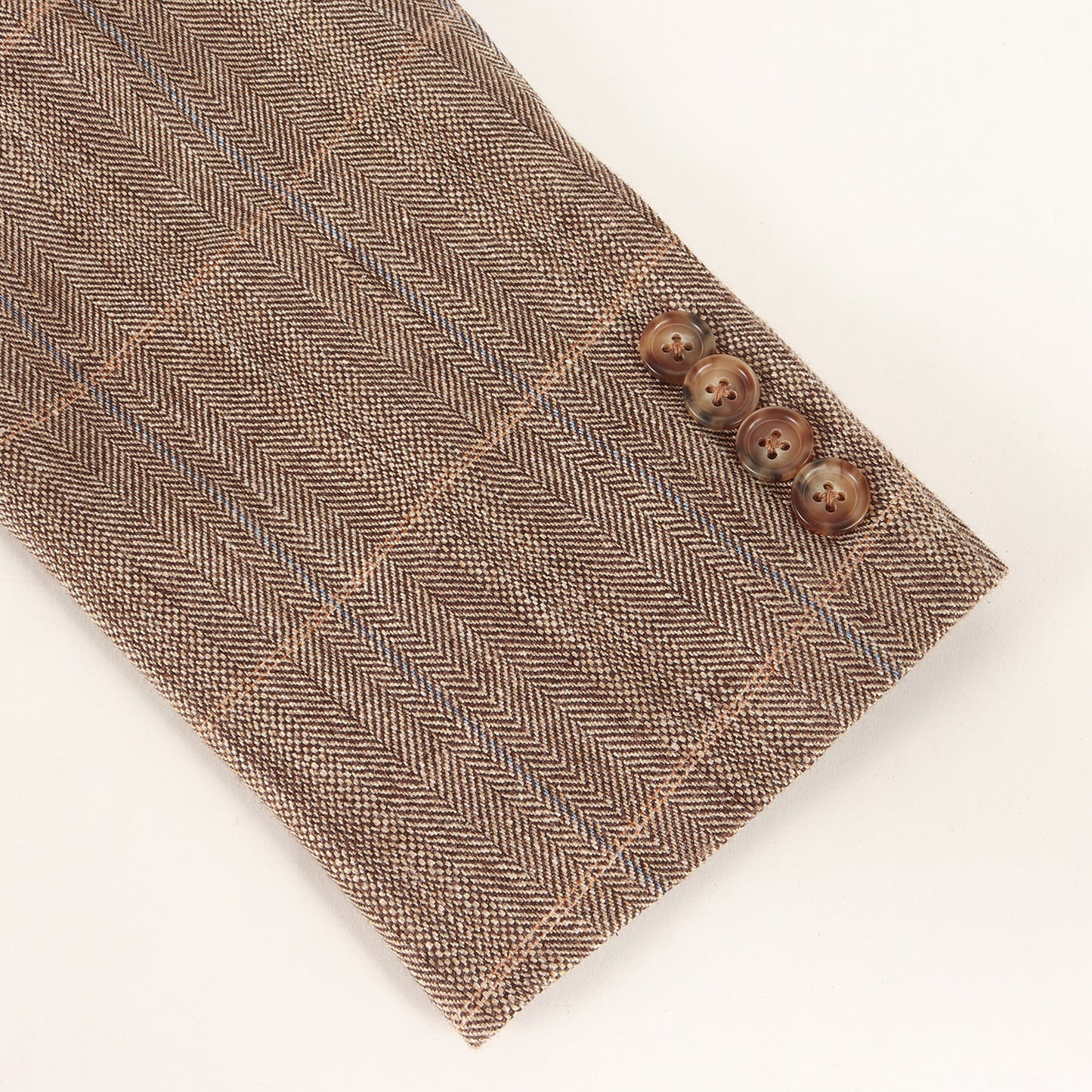 [E.THOMAS別注] ウール/シルク/リネン チェック 2B ノッチドラペル テーラードジャケット