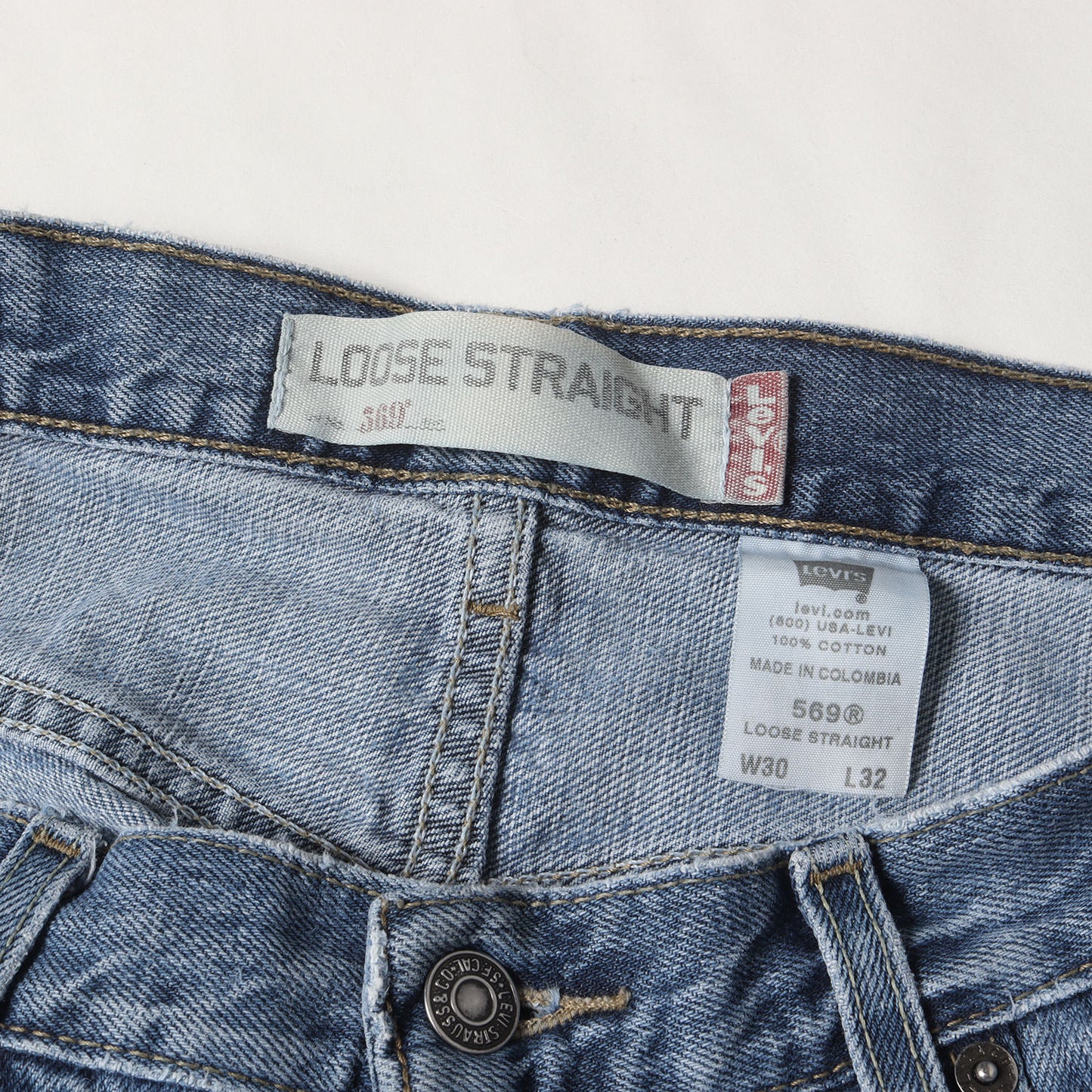 00s 569 ヴィンテージ加工 ルーズ ストレート デニムパンツ