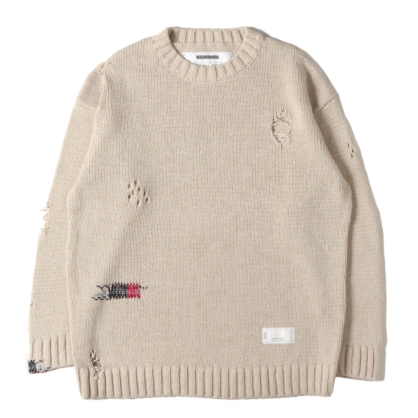 25SS サベージ加工 コットンニット セーター(SAVAGE CREWNECK SWEATER)