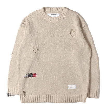 25SS サベージ加工 コットンニット セーター(SAVAGE CREWNECK SWEATER)
