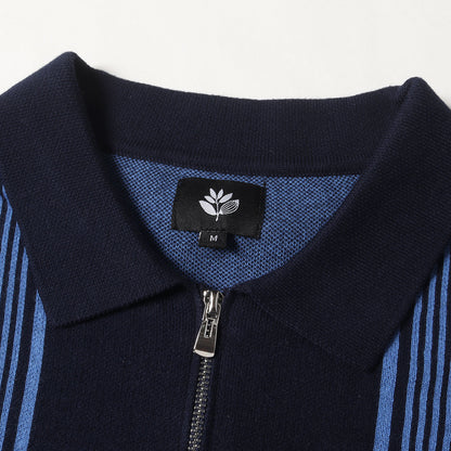 25SS コットンニット ロングスリーブ ジップ ポロシャツ(KNIT POLO)