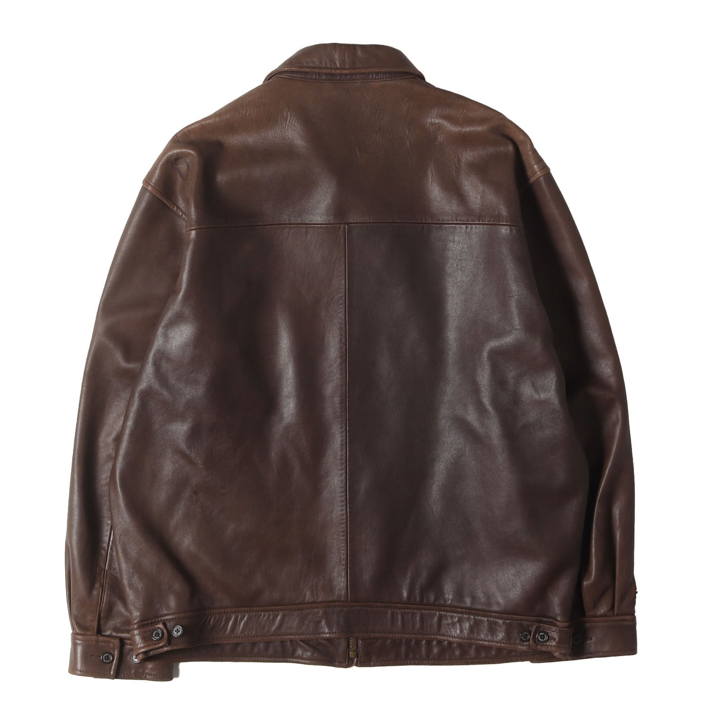 ライナー グレンチェック柄 ラムスキンレザー スイングトップ ジャケット