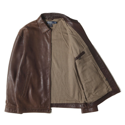 ライナー グレンチェック柄 ラムスキンレザー スイングトップ ジャケット