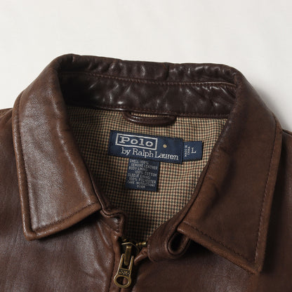 ライナー グレンチェック柄 ラムスキンレザー スイングトップ ジャケット