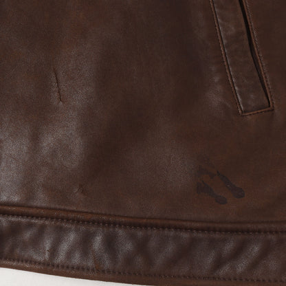 ライナー グレンチェック柄 ラムスキンレザー スイングトップ ジャケット