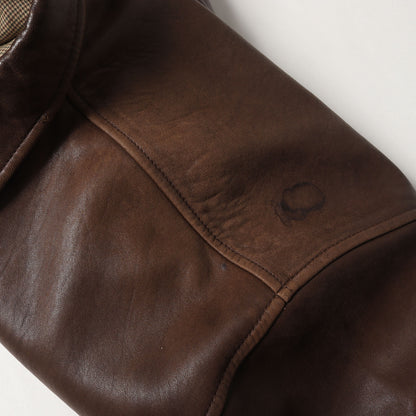 ライナー グレンチェック柄 ラムスキンレザー スイングトップ ジャケット