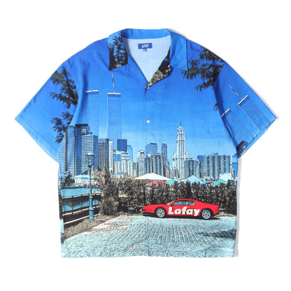 25SS マンハッタン 風景柄 レーヨン オープンカラー 半袖シャツ(CITYSCAPE ALLOVER PATTERN SHIRT)