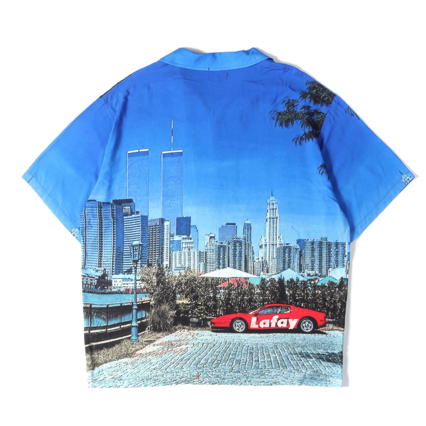 25SS マンハッタン 風景柄 レーヨン オープンカラー 半袖シャツ(CITYSCAPE ALLOVER PATTERN SHIRT)