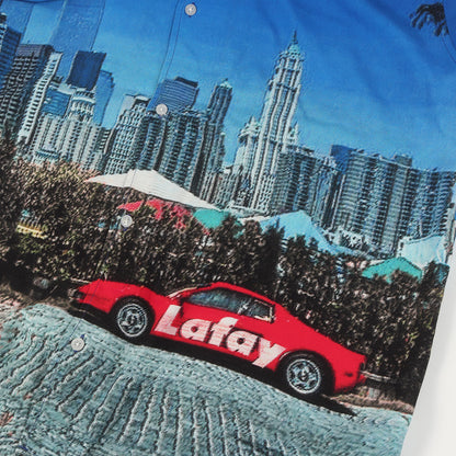 25SS マンハッタン 風景柄 レーヨン オープンカラー 半袖シャツ(CITYSCAPE ALLOVER PATTERN SHIRT)