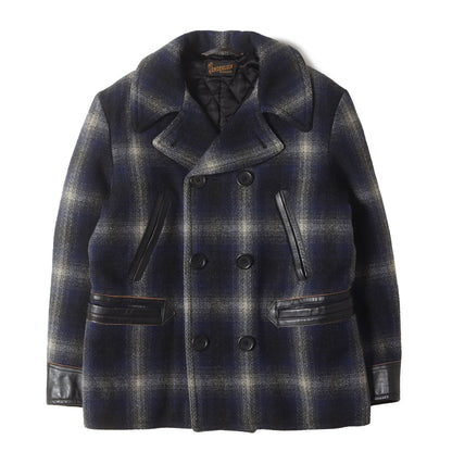 09AW オンブレチェック メルトンウール レイルローダー Pコート(T-RAIL COAT)