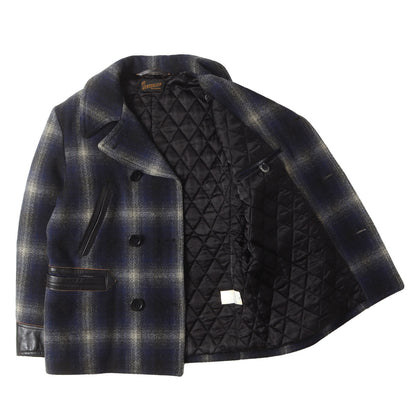 09AW オンブレチェック メルトンウール レイルローダー Pコート(T-RAIL COAT)