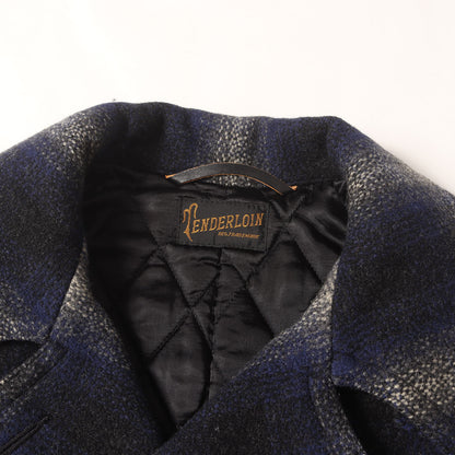 09AW オンブレチェック メルトンウール レイルローダー Pコート(T-RAIL COAT)