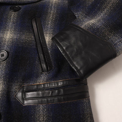 09AW オンブレチェック メルトンウール レイルローダー Pコート(T-RAIL COAT)