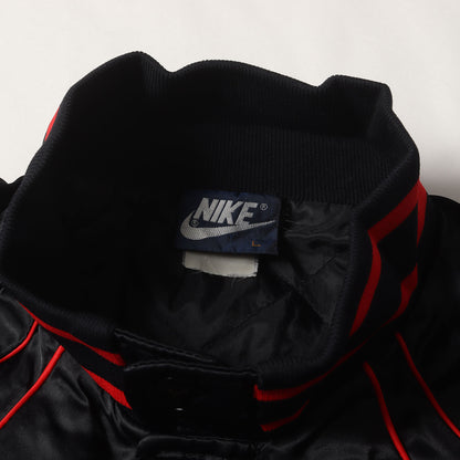 [紺タグ AJ1ブレッドカラー] 80s AIR JORDAN ウイングマークパッチ ナイロンサテン チーム ジャケット