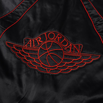 [紺タグ AJ1ブレッドカラー] 80s AIR JORDAN ウイングマークパッチ ナイロンサテン チーム ジャケット