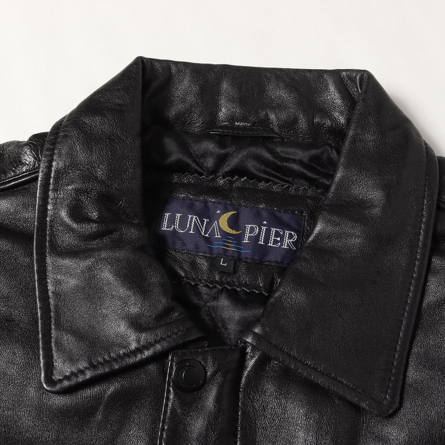 90s JAVAパッチ付き レザー フルジップ ジャケット / LUNA PIER ルナピア