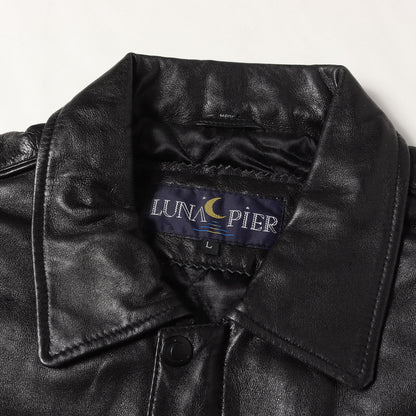 90s JAVAパッチ付き レザー フルジップ ジャケット / LUNA PIER ルナピア