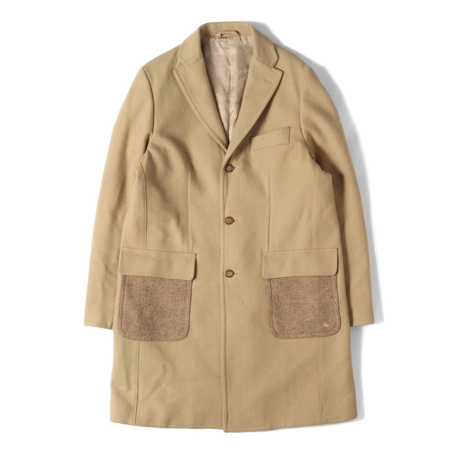 MR. BATHING APE メルトンウール 裏地ジャガードカモ チェスターコート