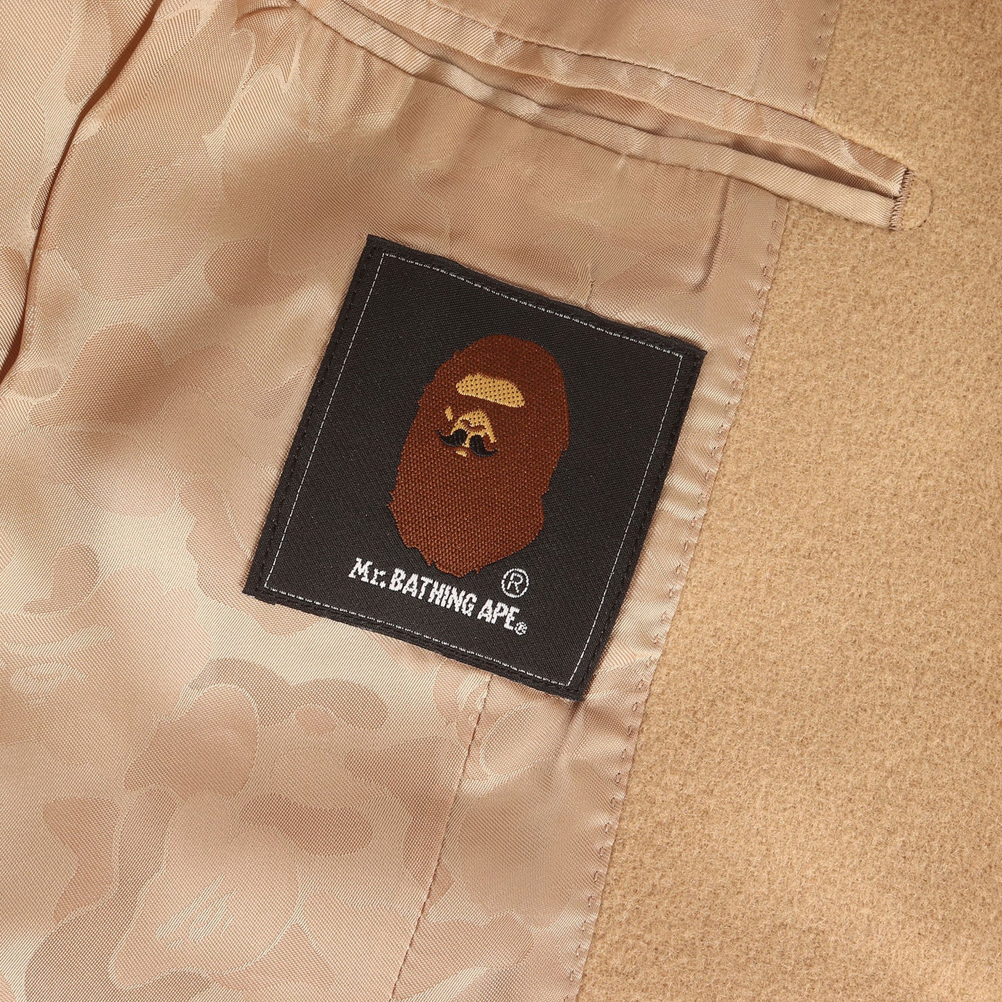 MR. BATHING APE メルトンウール 裏地ジャガードカモ チェスターコート