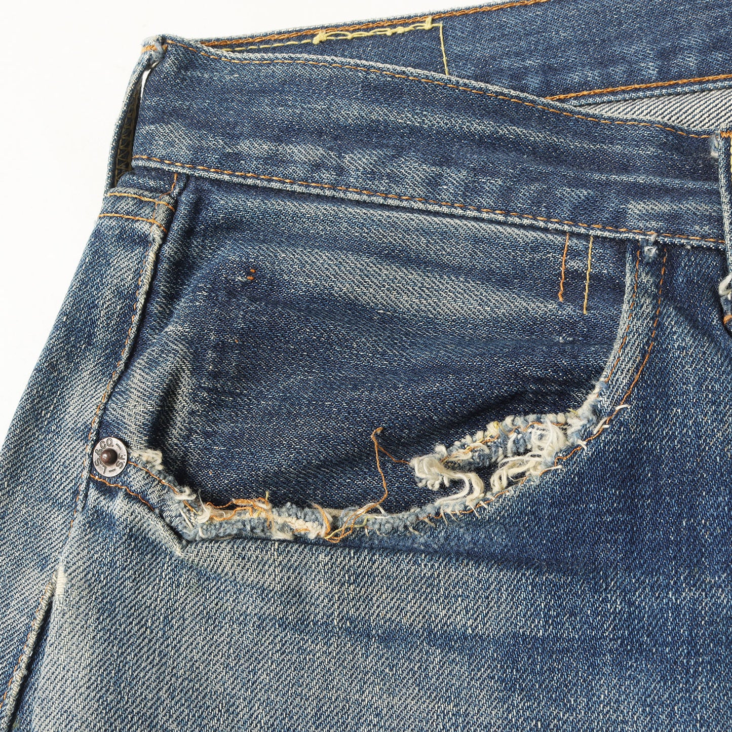 [雰囲気抜群 希少モデル] 60s 502 Big E デニムパンツ / USA製 ボタン裏刻印4