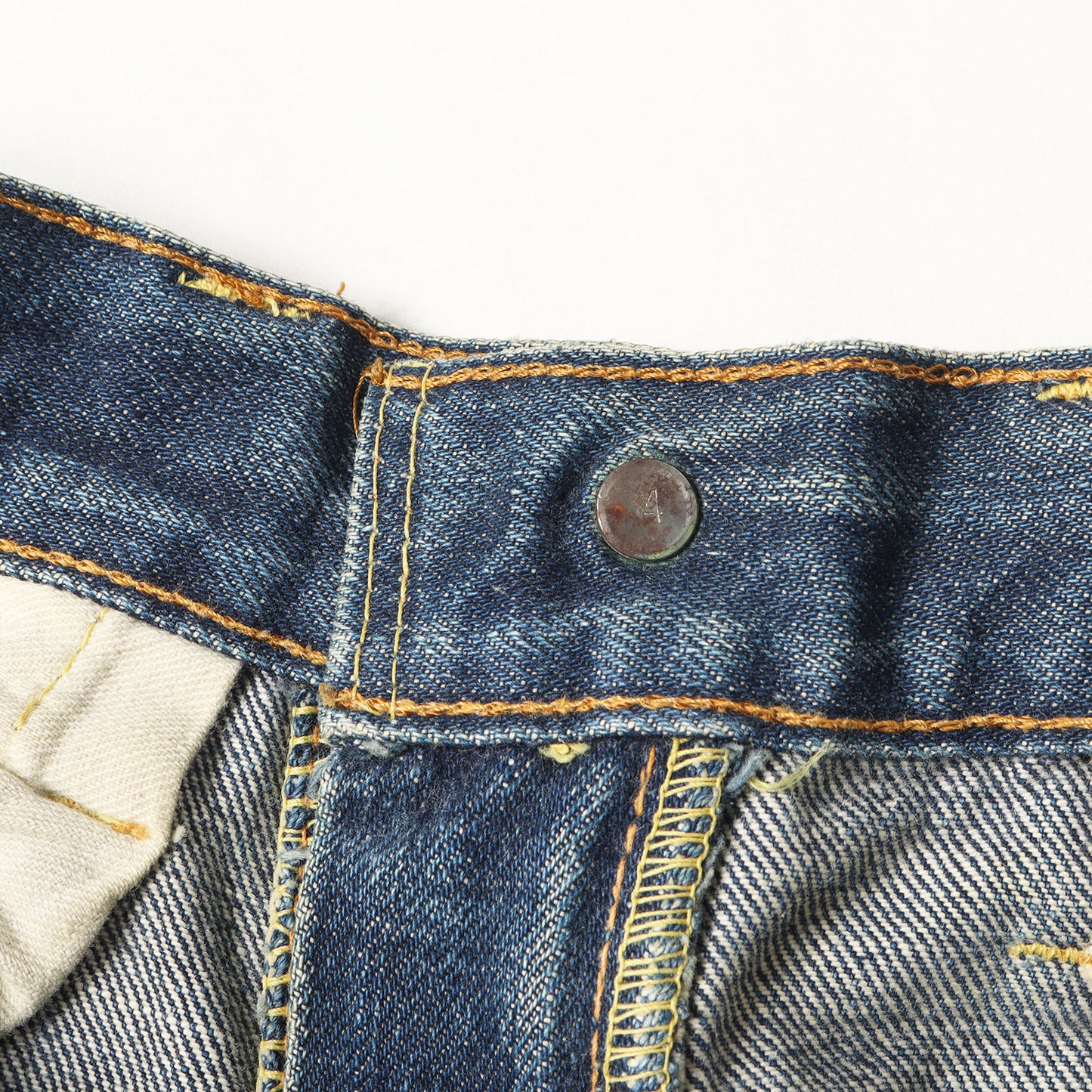 [雰囲気抜群 希少モデル] 60s 502 Big E デニムパンツ / USA製 ボタン裏刻印4