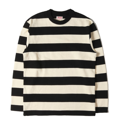 [BUCO 人気モデル] ヘビー コットンジャージー ボーダー ロングスリーブ Tシャツ (STRIPE RACING JERSEY)