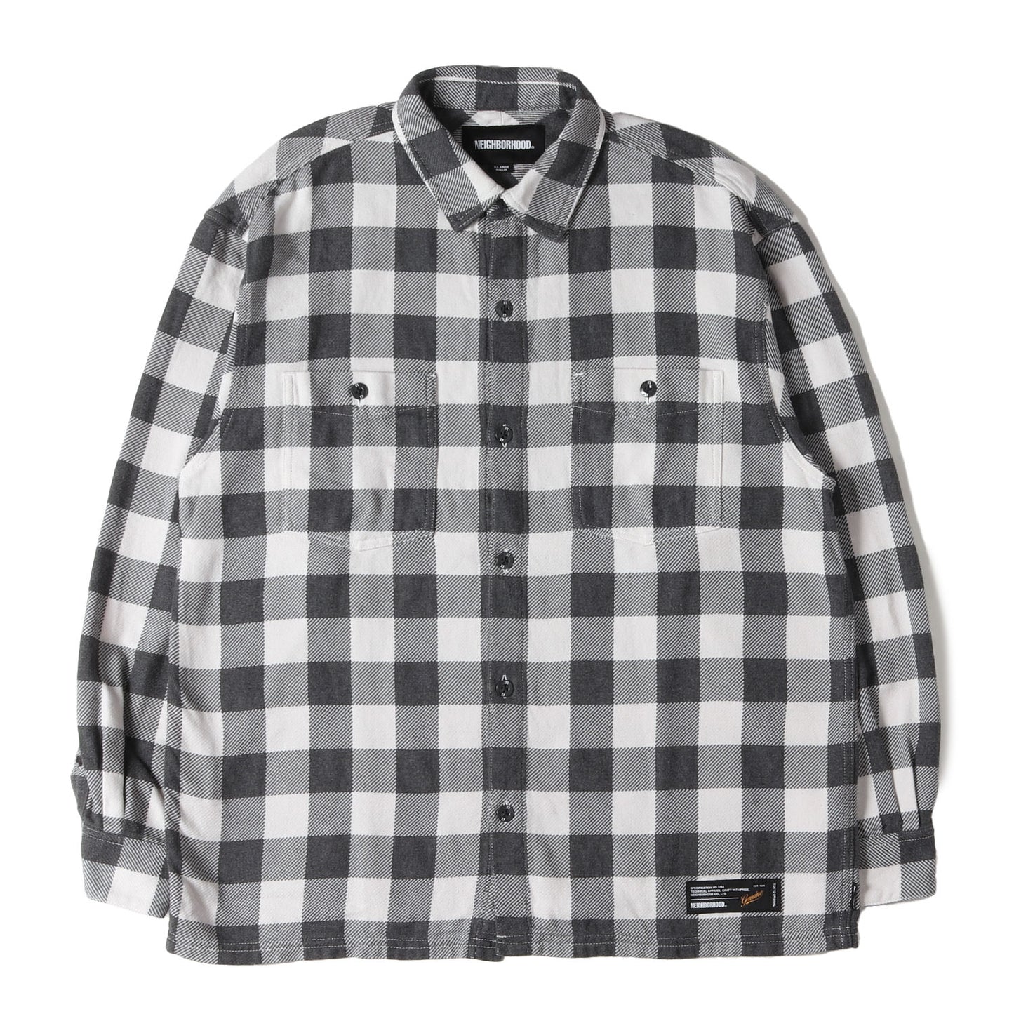 26SS ガーメントダイ加工 ブロックチェック ネルシャツ(GARMENT DYED BLOCK CHECK SHIRT LS)