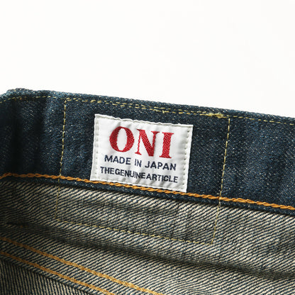冬季限定 雪さらし加工 15oz 石川台 ワイドストレート デニムパンツ (ONI-200 Ishikawadai)