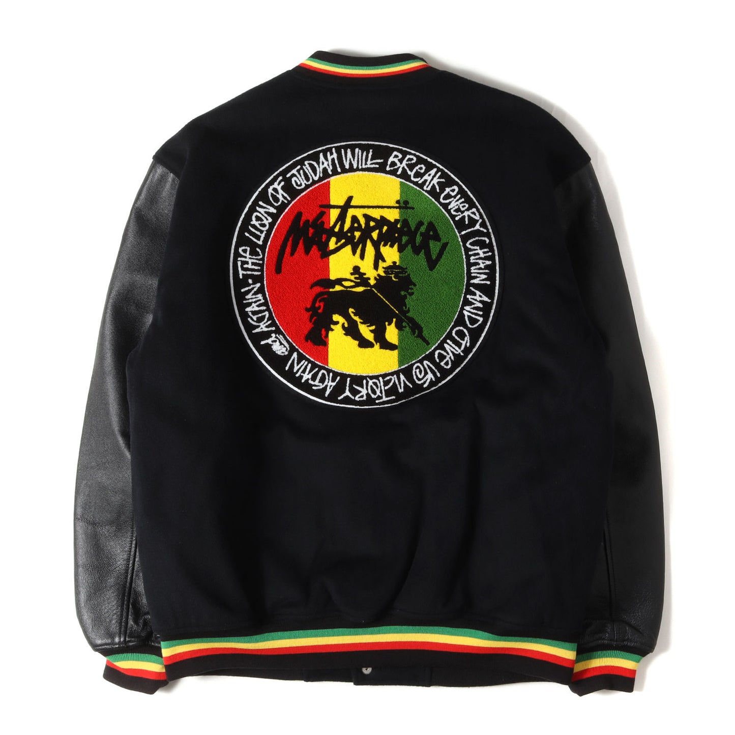 00s ×MASTERPIECE 2店舗 100枚限定 ラスタライオン 袖レザー メルトンスタジャン