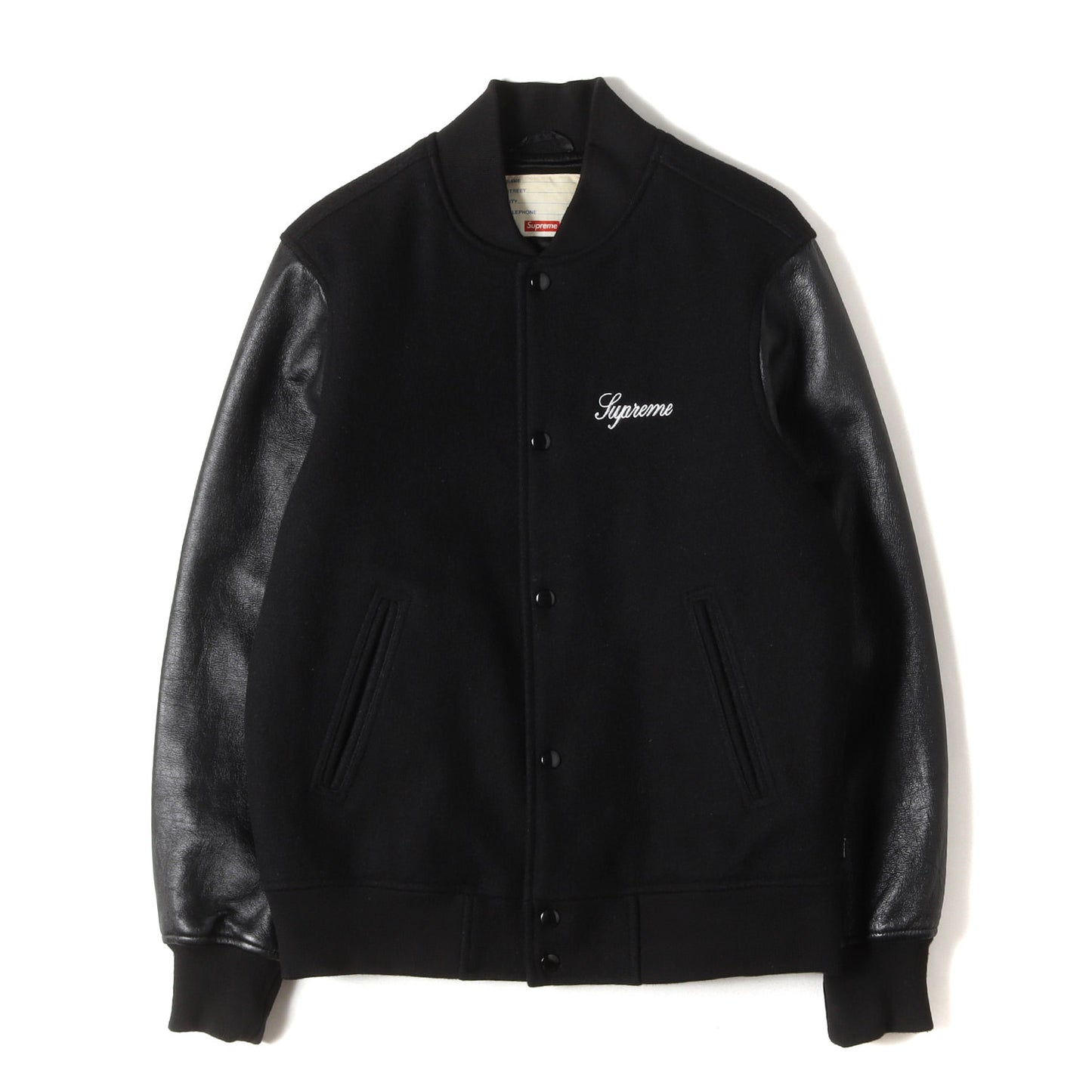 ロックステディーロゴ 袖レザー メルトン バーシティジャケット / スタジャン(Wool Varsity Jacket)