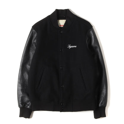 ロックステディーロゴ 袖レザー メルトン バーシティジャケット / スタジャン(Wool Varsity Jacket)