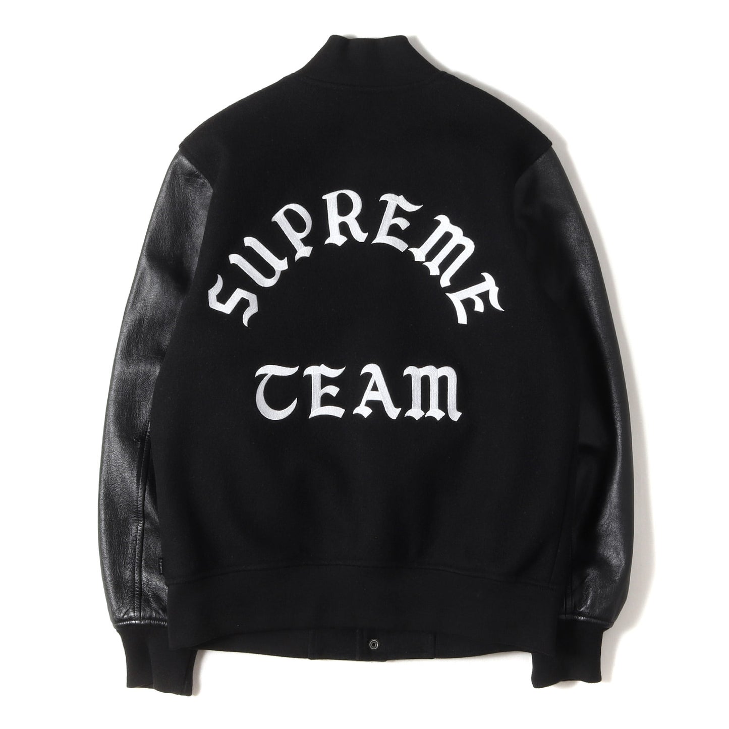 ロックステディーロゴ 袖レザー メルトン バーシティジャケット / スタジャン(Wool Varsity Jacket)