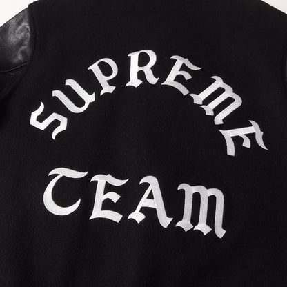ロックステディーロゴ 袖レザー メルトン バーシティジャケット / スタジャン(Wool Varsity Jacket)