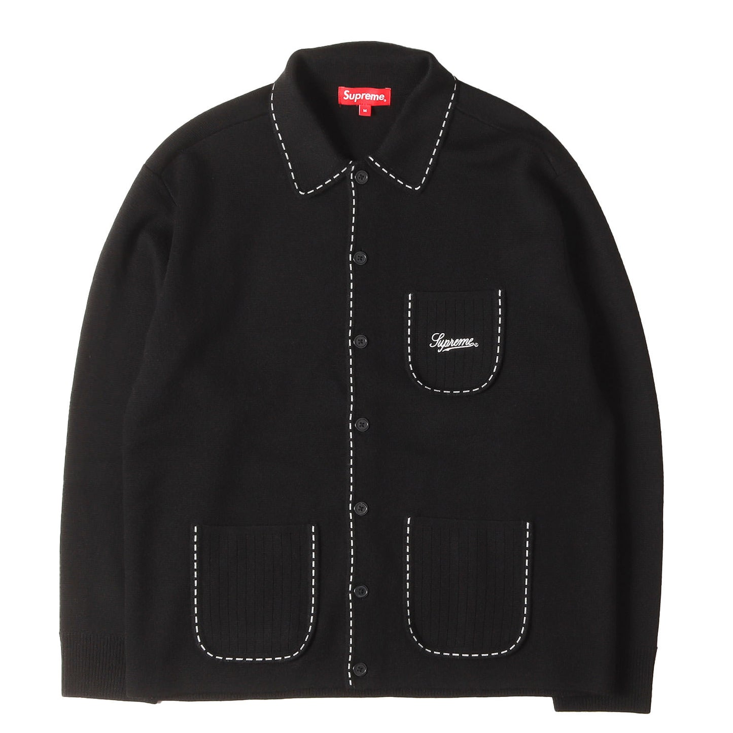 22AW コントラストステッチ ニット ジャケット(Contrast Stitch Button Up Sweater)