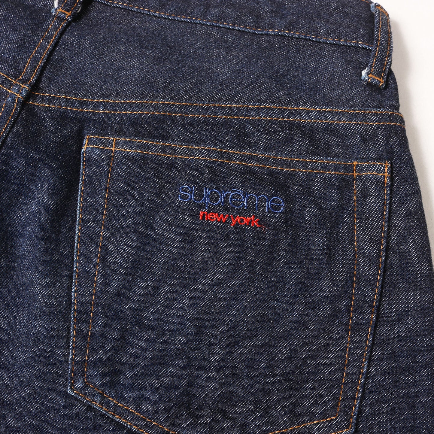24SS クラシックロゴ刺繍 バギー リジッド デニムパンツ(Baggy Jean)