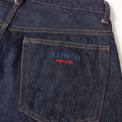24SS クラシックロゴ刺繍 バギー リジッド デニムパンツ(Baggy Jean)