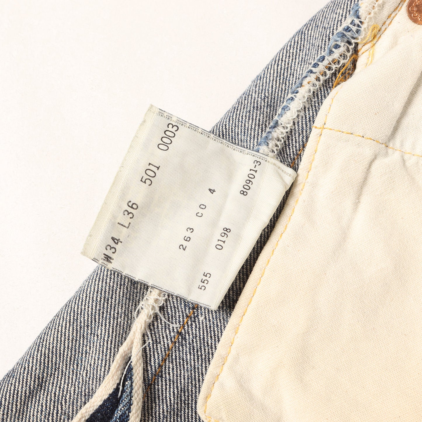 [雰囲気抜群] 90s 1950年代復刻 501XX デニムパンツ / USA製 501-0003 バレンシア工場 ボタン裏刻印555