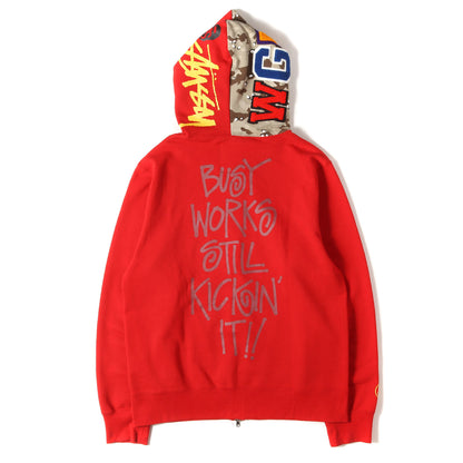 ×STUSSY 30周年記念 デザートカモ シャーク ジップ パーカー