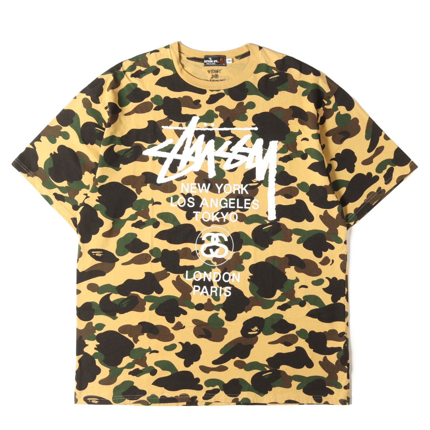 ×STUSSY 30周年記念 1stカモ 猿迷彩 ワールドツアー Tシャツ