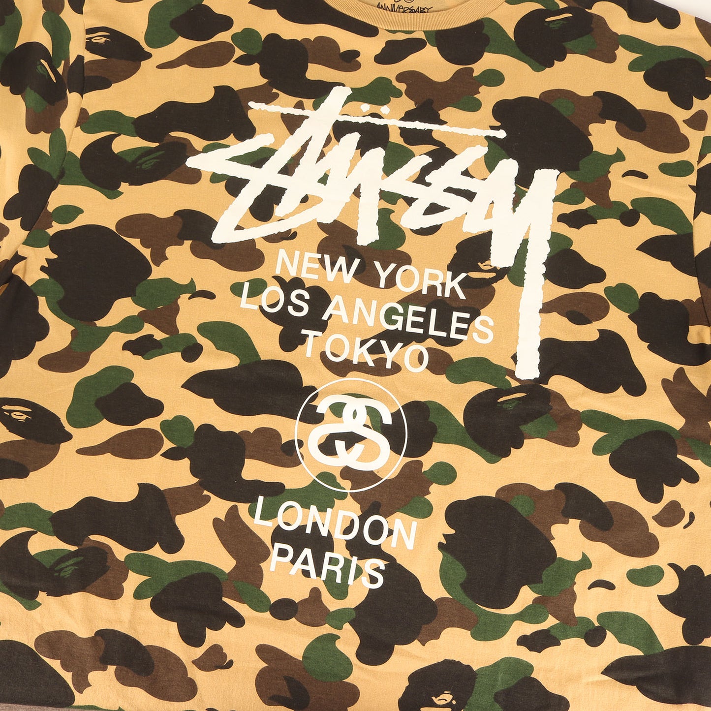 ×STUSSY 30周年記念 1stカモ 猿迷彩 ワールドツアー Tシャツ